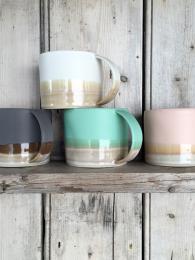 Emma Lacey Rainbow Mugs Ceramics Sally Bourne Interiors London coloured